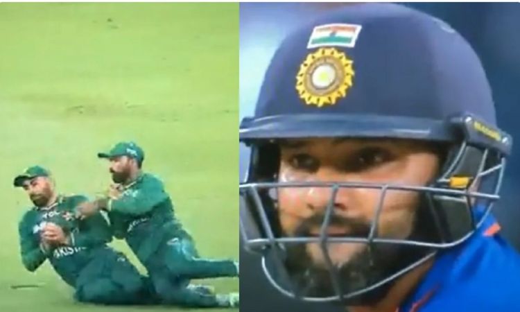 Cricket Image for WATCH: Two Pakistani Fielders Collide While Dismissing Indian Skipper Rohit Sharma