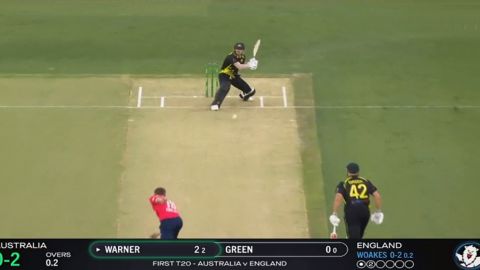 Cricket Image for Aus Vs Eng David Warner Incredible Shot To Chris Woakes 