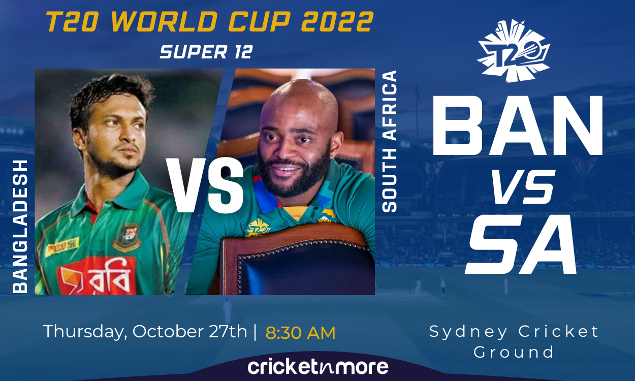 Cricket Image for Bangladesh Vs South Africa, T20 World Cup, Super 12 - Cricket Match Prediction, Wh