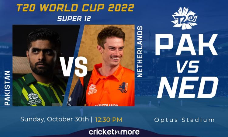 Cricket Image for Pakistan vs Netherlands, T20 World Cup, Super 12 - Cricket Match Prediction, Where