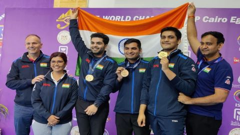 Rudrankksh, Arjun and Kiran win India's fifth gold at Rifle/Pistol Shooting World Championships