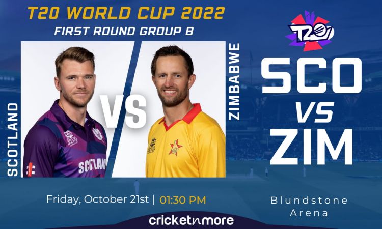 Cricket Image for Zimbabwe Vs Scotland, T20 World Cup, Round 1 - Cricket Match Prediction, Where To 