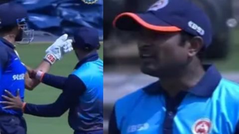 Cricket Image for Syed Mushtaq Ali Trophy Ambati Rayudu And Sheldon Jackson Fight