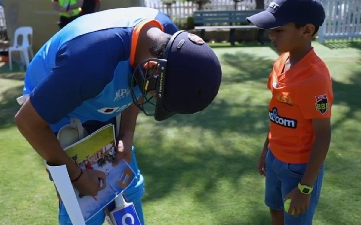 Cricket Image for Eleven Year Old Kid Impresses Rohit Sharma During T20 World Cup 2022 Practice; Bow