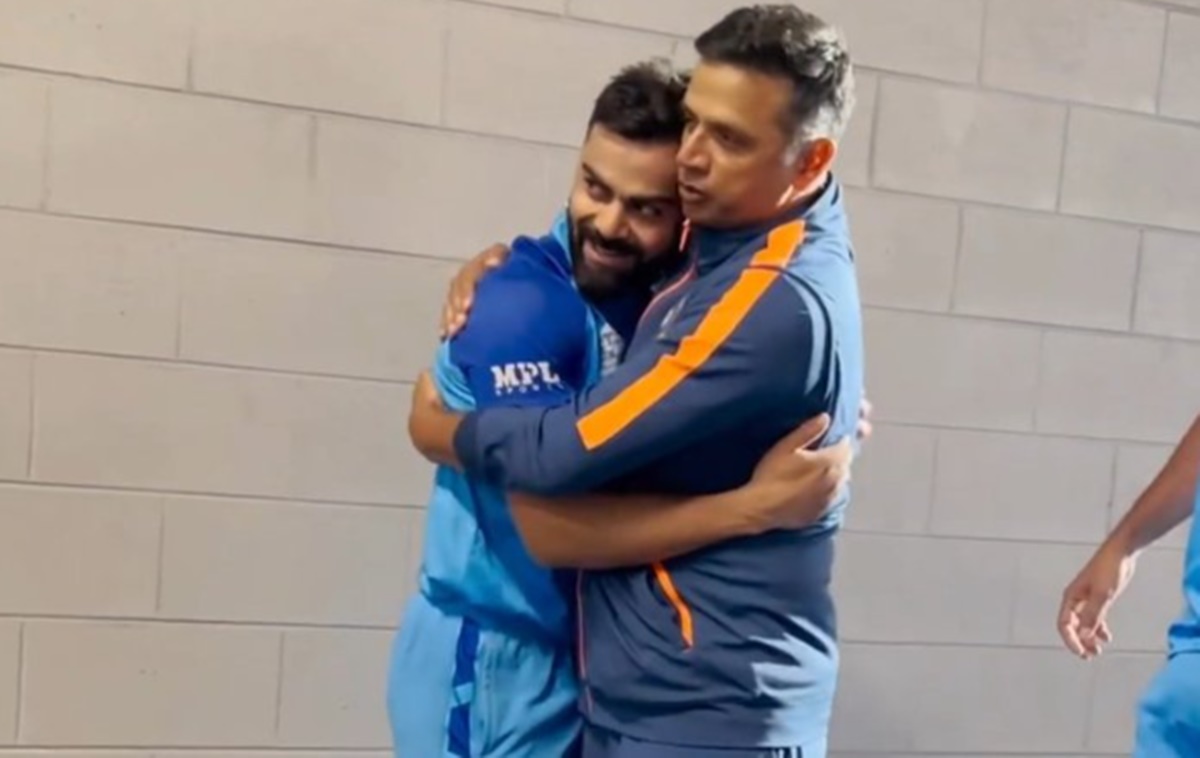 Cricket Image for Ind Vs Pak Rahul Dravid Hug Virat Kohli