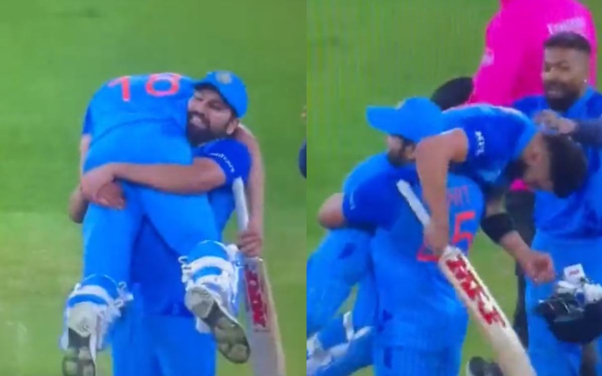 Cricket Image for VIDEO: रोहित शर्मा ने विराट कोहली को कंधे पर उठाया, इमोशन नहीं रोक पाए हिटमैन