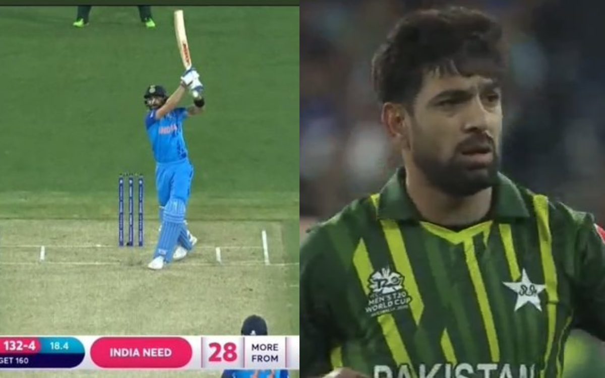 Cricket Image for VIDEO : विराट कोहली के इन 2 छक्कों ने बदल कर रख दिया मैच, हारिस रऊफ की हो गई बत्ती