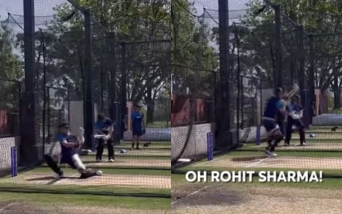 Cricket Image for VIDEO : ट्रेंट बोल्ट नेट्स में बने बल्लेबाज़, चौके-छक्के लगाकर लिया रोहित का नाम