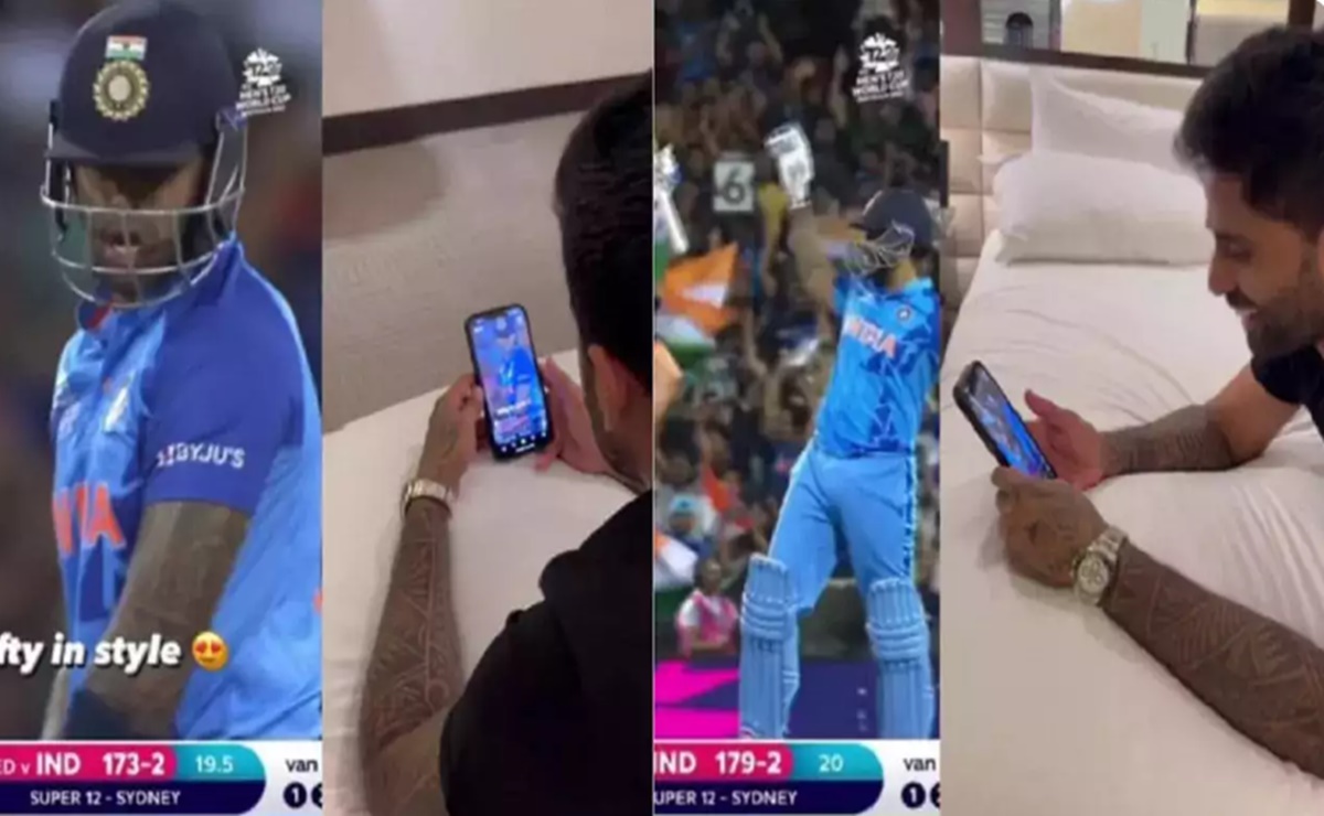 Cricket Image for T20 World Cup 2022 Suryakumar Yadav Watching His Own Batting 