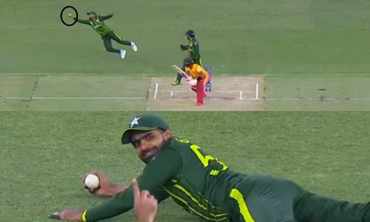 Cricket Image for 'कैच ऑफ द मैच', 1 हाथ से बॉल लपककर बाबर ने लूटी महफिल; देखें VIDEO
