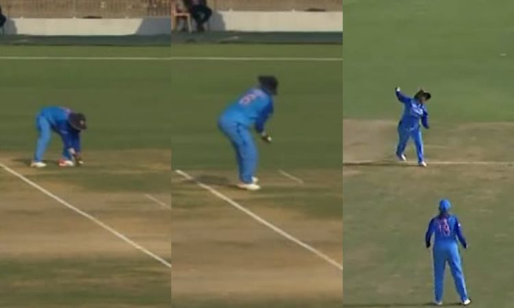Cricket Image for Deepti Sharma: कमाल का रन आउट, 360 डिग्री टर्न लेकर उड़ाई गिल्लियां; देखें VIDEO