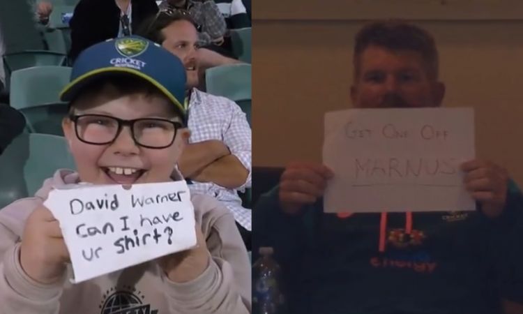 Cricket Image for Aus Vs Eng David Warner Funny Banter With Child