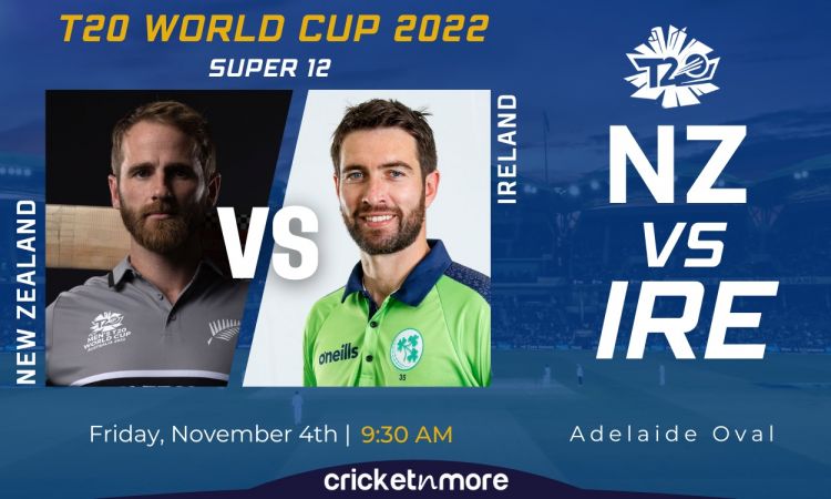 Cricket Image for New Zealand vs Ireland, T20 World Cup, Super 12 - Cricket Match Prediction, Where 