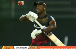 Rovman Powell smashed 76 not out runs from just 28 balls including 9 sixes & 1 four in T10 League