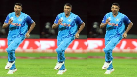 Adelaide : India's Ravichandran Ashwin celebrates Bangladesh's Litton Das's wicket during the T20 Wo