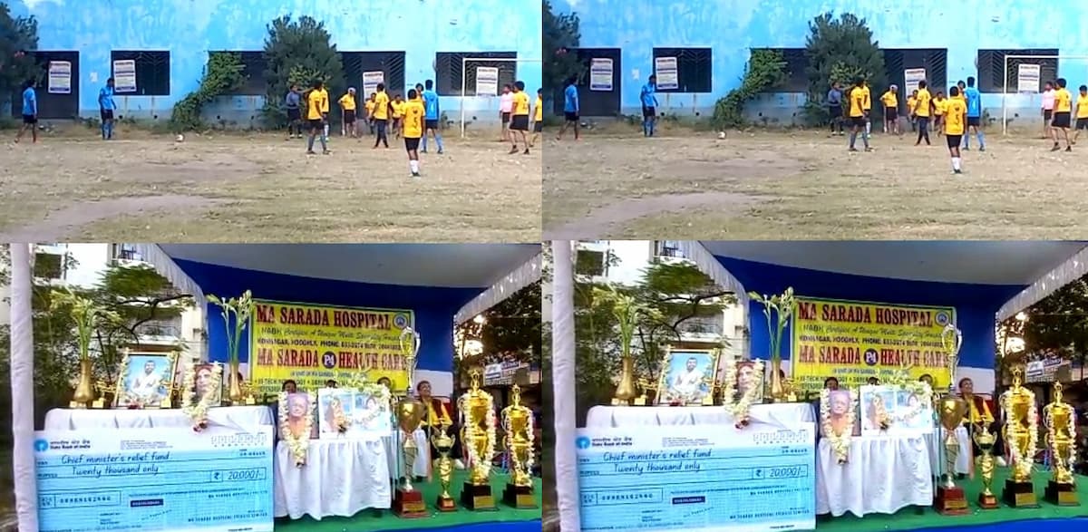 Football match held in Bengal to spread message of healthy life.