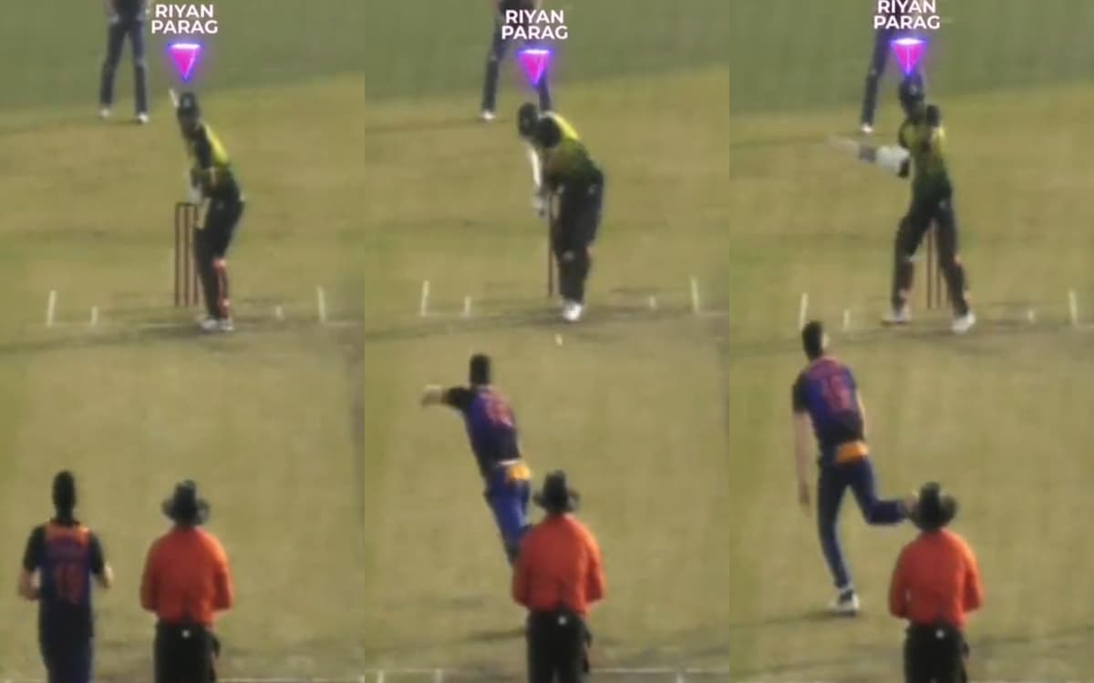 Cricket Image for रियान पराग बने MS Dhoni 2.0, थाला के अंदाज में लगाया छक्का; देखें VIDEO