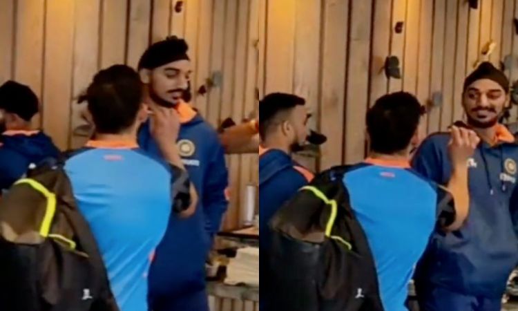 Cricket Image for VIDEO : केक लेकर अर्शदीप के पास पहुंचे विराट कोहली, लेकिन भागते रहे अर्शदीप