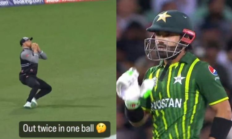 Cricket Image for Live मैच में हुए कॉमेडी, एक बॉल पर दो बार आउट हुए रिज़वान; देखें VIDEO
