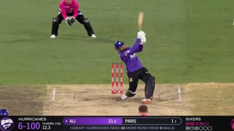 Cricket Image for Bbl 12 Hobart Hurricanes Batter Asif Ali Cameo Inining Watch Video