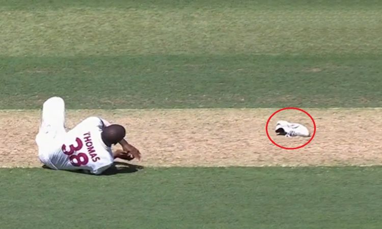 Cricket Image for Aus Vs Wi Shoe Removed From Devon Thomas Feet 