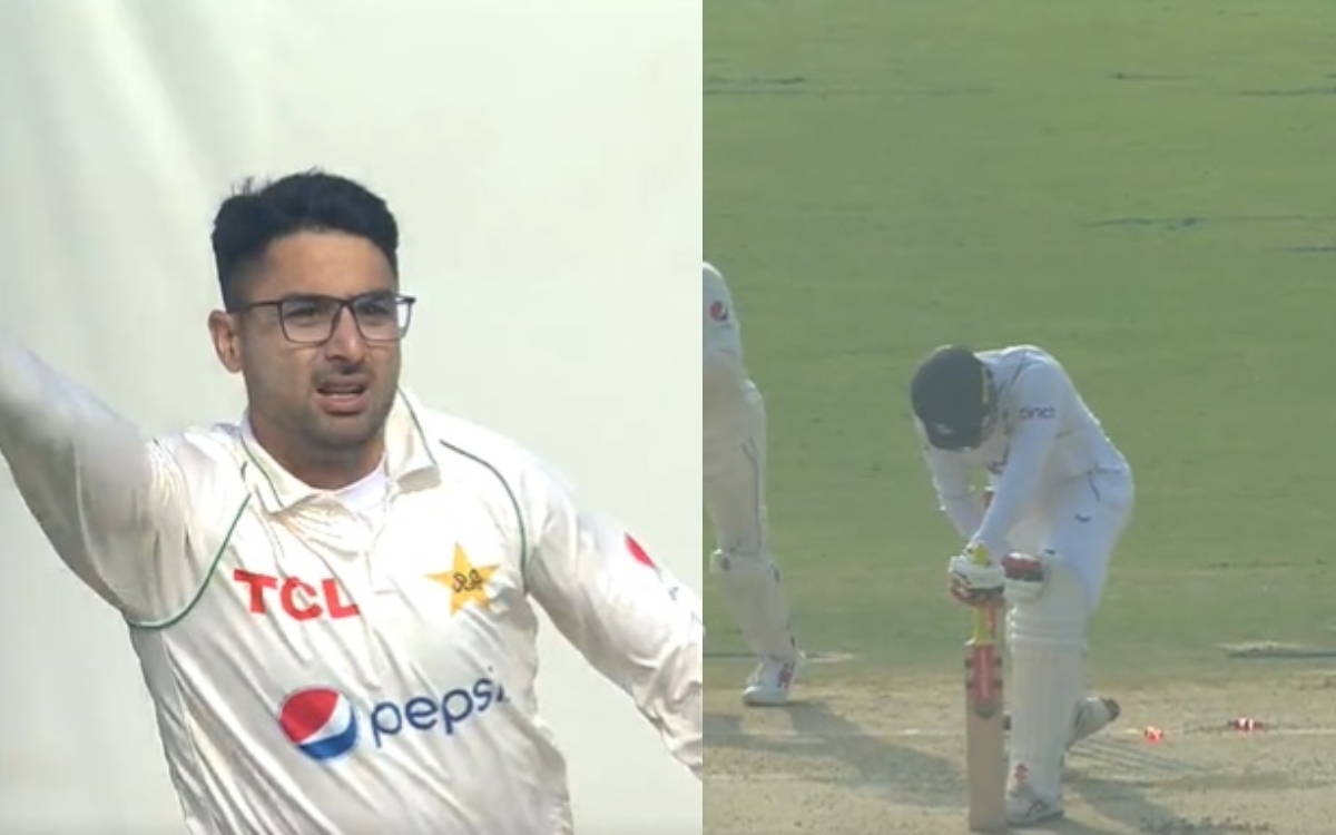 Cricket Image for Pak Vs Eng Abrar Ahmed Dismissed Zak Crawley Watch Video