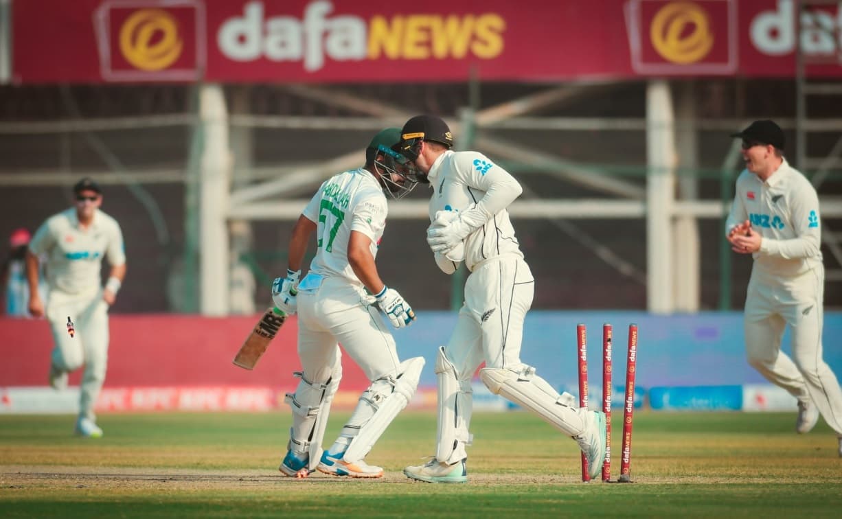 Pakistan becomes the only team in Test cricket history to lose the first two wickets to stumping