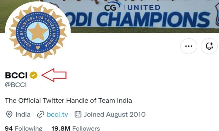 Cricket Image for Why Account On Twitter Has Golden Tick