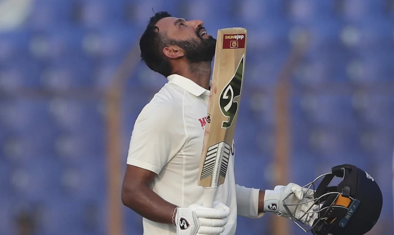 Cheteshwar Pujara is the first Indian out at nervous nineties and with an unbeaten century in the same Test match