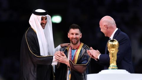 FIFA World Cup: Amir of Qatar placing a robe on Messi at presentation ceremony creates a storm of an