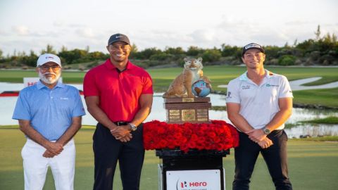 Hovland survives tense moments to complete back-to-back wins at Hero World Challenge