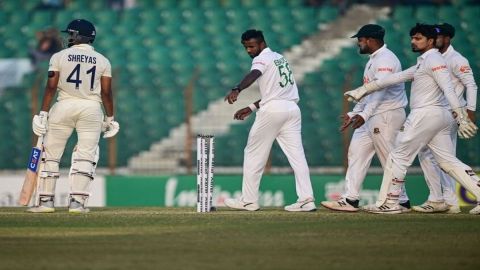 IND v BAN, 1st Test: Shreyas Iyer reprieved after bails fail to dislodge during day one at Chattogra