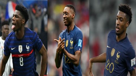 Kingsley Coman, Aurelien Tchouameni and Randal Kolo Muani