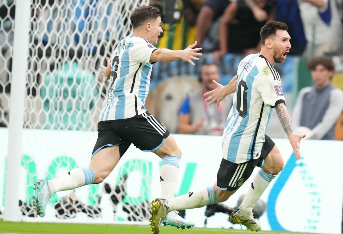 Lusail: Argentina's Lionel Messi celebrates after scoring the first goal during the World Cup group