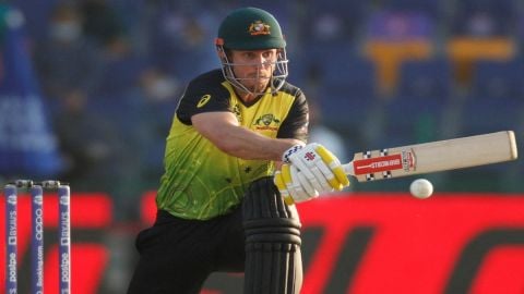 Dubai:Australia's Mitchell Marsh run towards teammate Glenn Maxwell to celebrate after winning the C