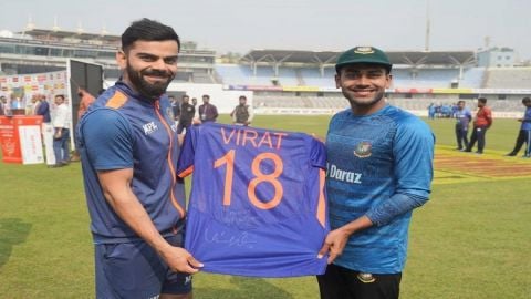 Mehidy Hasan Miraz receives 'special souvenir' from Virat Kohli