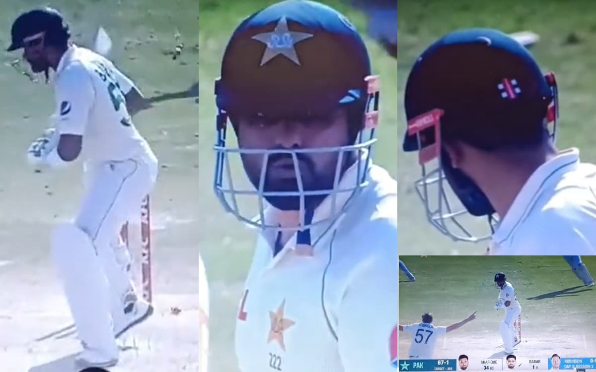 Cricket Image for बेजान मूर्त बने बाबर आज़म, ओली रॉबिन्सन ने रेड बॉल से किया कमाल; देखें VIDEO