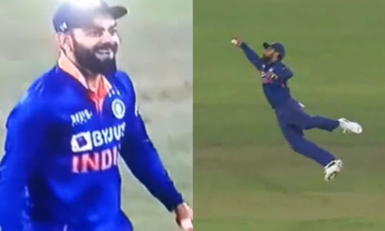 Cricket Image for 'Gravity, ये क्या है?' विराट ने उड़ान भरकर पकड़ा असंभव कैच; देखें VIDEO