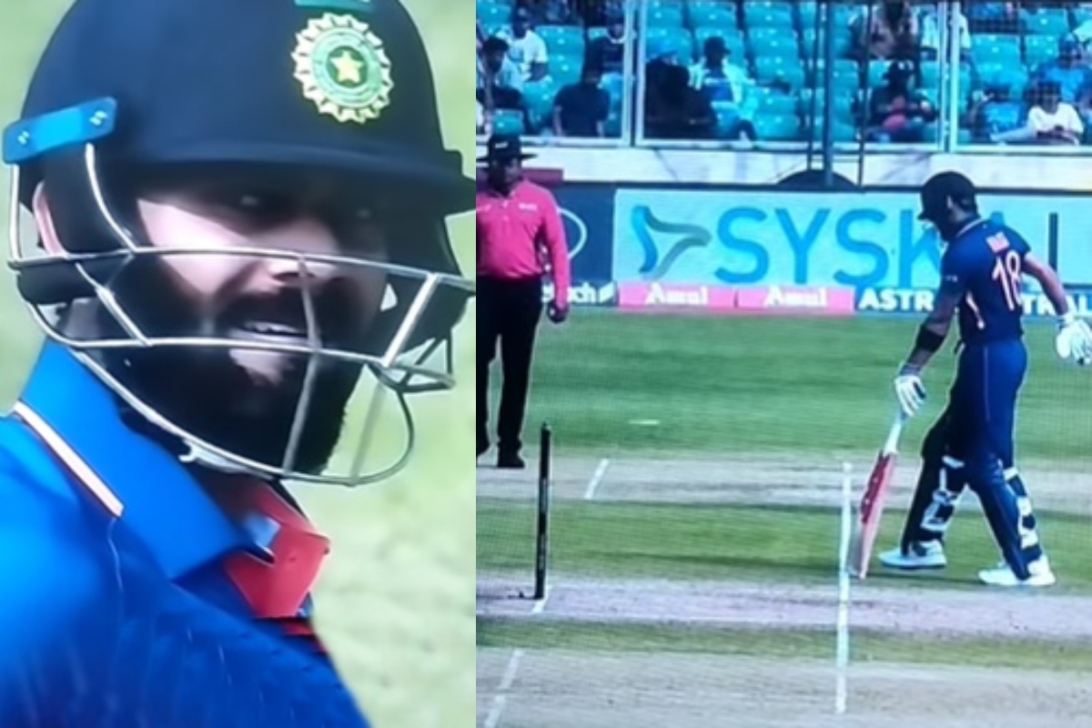 Cricket Image for Virat Kohli Bat Got Stuck Watch Video