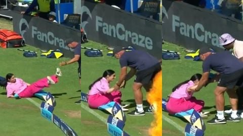 Cricket Image for Zainab Abbas Falls Fielder Collided With Her