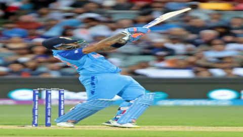 Adelaide : India's Suryakumar Yadav plays a shot during the T20 World Cup semi final match between E