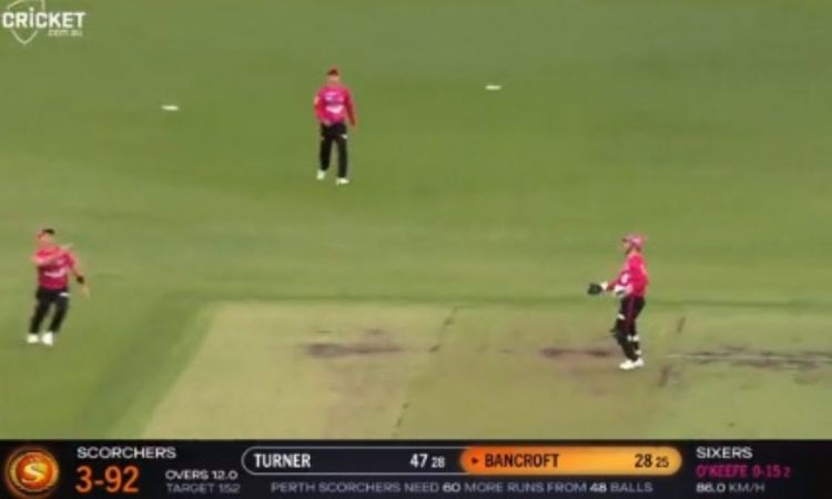 Cricket Image for VIDEO : बिग बैश लीग में दिखी कॉमेडी, दो फील्डर देखते रहे लेकिन नहीं पकड़ा कैच