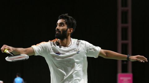 Birmingham:India's  Kidambi Srikanth in action during the Badminton Men's singles pre quarter final 