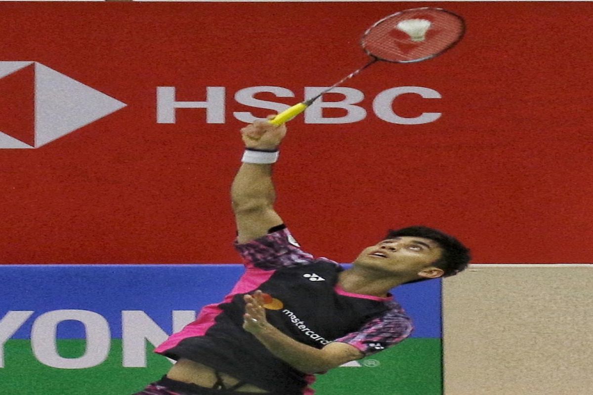 Delhi: India's Lakshya Sen plays a shot against H S Pranoy during their men's singles pre quarter