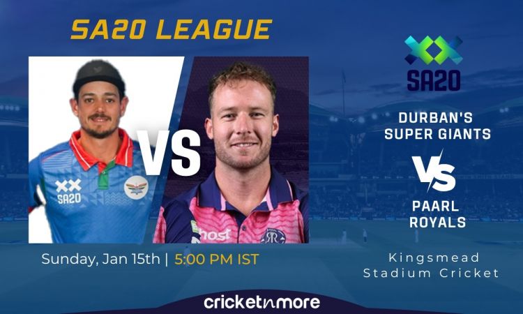 Cricket Image for Durban Super Giants vs Paarl Royals, SA20 8th Match – DSG vs PR Cricket Match Prev