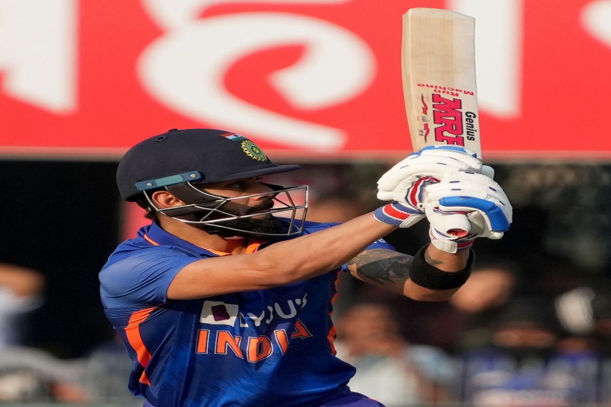 Guwahati:India's Virat Kohli plays a shot during the first one-day international cricket match betwe