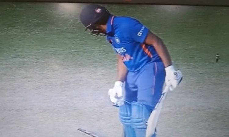 Cricket Image for VIDEO : खड़े-खड़े क्लीन बोल्ड हो गए रोहित शर्मा, आउट होने के बाद खुद पर ही भड़के