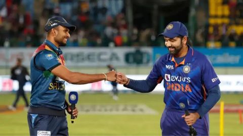 Guwahati : Indian captain Rohit Sharma plays a shot during the first ODI match between India and Sri