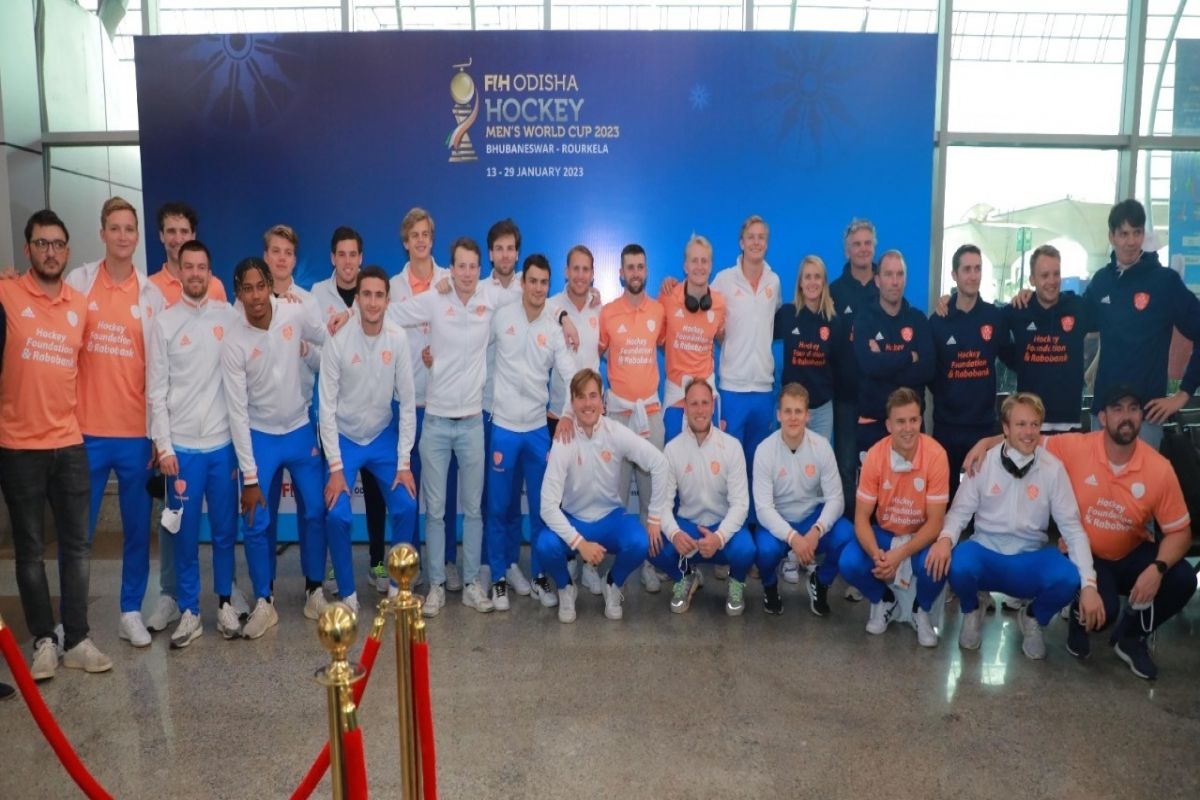 Netherlands team arrives in Bhubaneswar for Men's Hockey World Cup Netherlands team arrives in Bhubaneswar for Men's Hockey World Cup