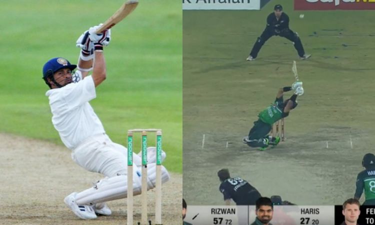 Cricket Image for Pak Vs Nz Mohammad Rizwan Uppercut Like Sachin Tendulkar